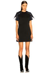 Calvin Klein 205w39nyc Snap Cape Sleeve Mini Dress In Black