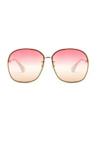 Gucci Urban Web Block Colored Profile Sunglasses In Pink,metallics