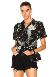 Equipment Elley Top In Black,floral,green