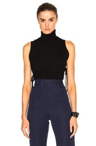 Maison Margiela Ribbed Sleeveless Sweater In Black