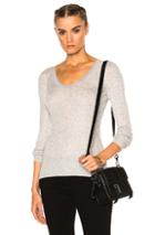 T By Alexander Wang Viscose Rib Long Sleeve Tee In Gray