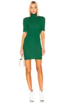 Enza Costa Half Sleeve Turtleneck Mini Dress In Green