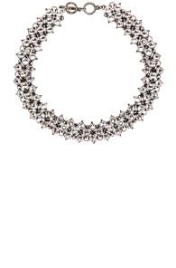Saint Laurent Crystal Mesh Collar Necklace In Metallic