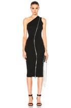 Givenchy One Shoulder Zip Detail Maxi Dress In Black