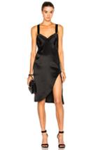 Michelle Mason Cross Back Slip Dress In Black