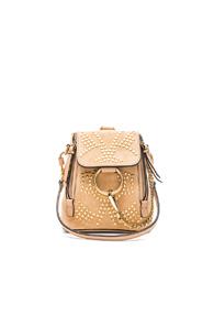 Chloe Mini Faye Constellation Studded Suede Backpack In Neutrals