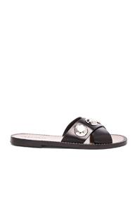 Jil Sander Leather Sandals In Black