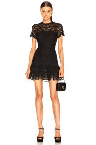 Jonathan Simkhai Lace Cap Sleeve Mini Dress In Black