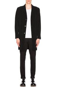 Issey Miyake Homme Plisse Coat In Black