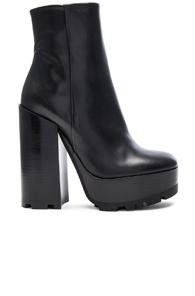 Jil Sander Platform Leather Boots In Black