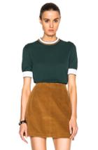 Rosetta Getty Cotton Crepe Crew Neck Tee Sweater In Green