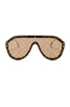 Fendi Logo Face Sunglasses In Brown