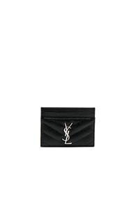 Saint Laurent Monogramme Credit Card Case In Black