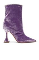Amina Muaddi Velvet Mia Boots In Purple