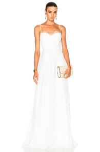Houghton Katie Lace Slip Dress With Handkerchief Hem In White