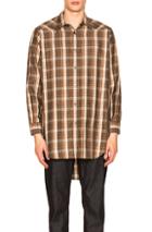 Maison Margiela Long Sleeve Plaid Shirt In Brown,checkered & Plaid