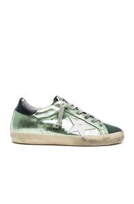 Golden Goose Leather Superstar Low In Metallics,green