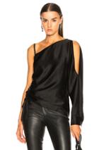 T By Alexander Wang Asymmetric Drape Top In Black