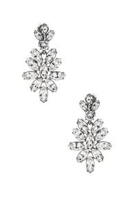 Oscar De La Renta Navette Crystal Earrings In Metallics