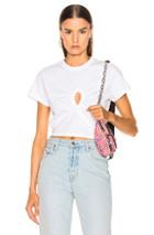 T By Alexander Wang Keyhole Twist Cropped Tee In White