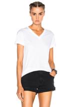 T By Alexander Wang Super Fine V Neck Tee In White