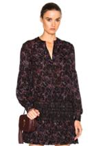 Derek Lam 10 Crosby Long Sleeve Top In Black,purple,abstract