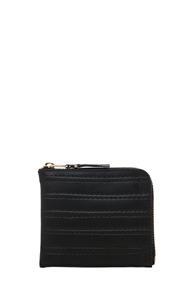 Comme Des Garcons Embossed Stitch Small Zip Wallet In Black