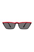 Prada Acetate Low Angle Cut Sunglasses In Black,red