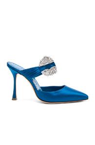 Manolo Blahnik Satin Maidugur 90 Heel In Blue