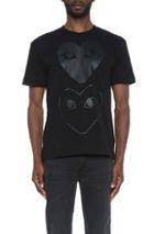 Comme Des Garcons Play Double Heart Cotton Tee In Black