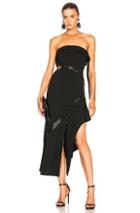 Jonathan Simkhai Studded Leather Trim Strapless Dress In Black