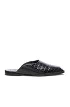 Stella Mccartney Croco Moccasin Slides In Black,animal Print