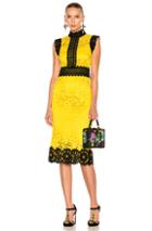 Dolce & Gabbana Lace Midi Dress In Black,yellow