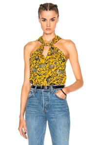 Isabel Marant Etoile Acan Rasta Flower Top In Yellow,floral