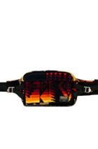 Sacai Pendleton Fanny Pack In Abstract,orange,red