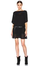 Isabel Marant Etoile Aude Embroidered Dancers Dress In Black