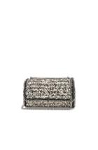 Stella Mccartney Falabella Crochet Shoulder Bag In Black,white