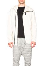Nlst Heavy Fleece Double Zip Hooded Sweatshirt In White