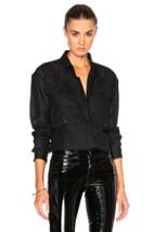 Anthony Vaccarello 4 Pocket Long Sleeve Shirt In Black
