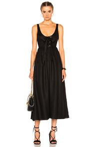 Mara Hoffman Lace Up Midi Dress In Black
