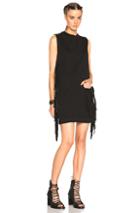 Mcq Alexander Mcqueen Fringe Sleeve Dress In Black