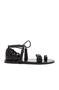 Zimmermann Leather Link Tie Sandals In Black
