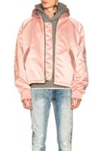 Fear Of God Satin Hooded Bomber In Pink