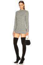 Chloe Superfine Knit Embellished Sleeve Sweater Dress In Gray
