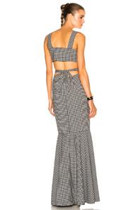 Marissa Webb Judith Gingham Dress In Black,checkered & Plaid