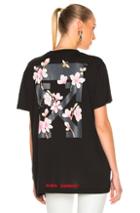 Off-white Cherry Flower Oversized Tee In Black