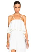 Nicholas Crepe Rouleaux Flare Crop In White