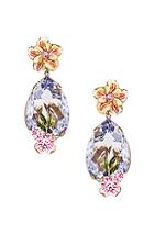 Dolce & Gabbana Flower & Crystal Earrings In Purple,metallic