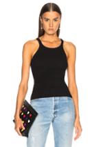 Re/done Hanes Ribbed Tank Top In Black