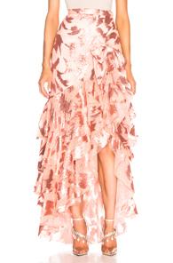 Rodarte Sequin & Tulle Ruffled Skirt With Bow Detail In Pink